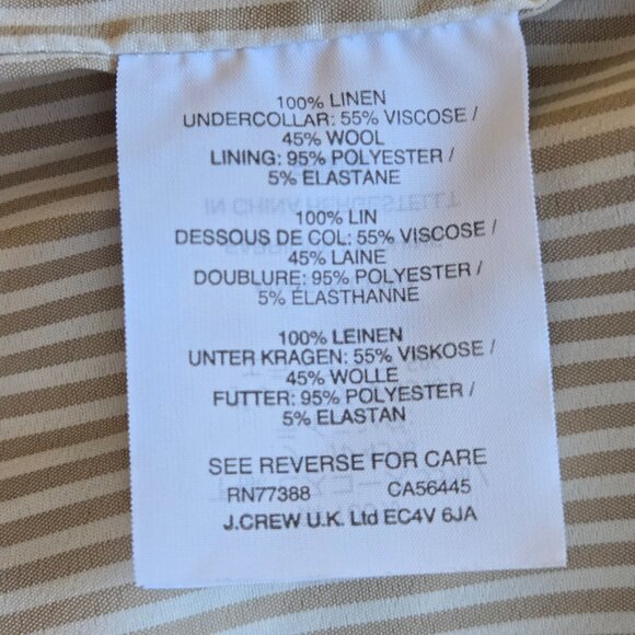 NWOT J. Crew Campbell Linen Blazer 00 - Picture 5 of 10